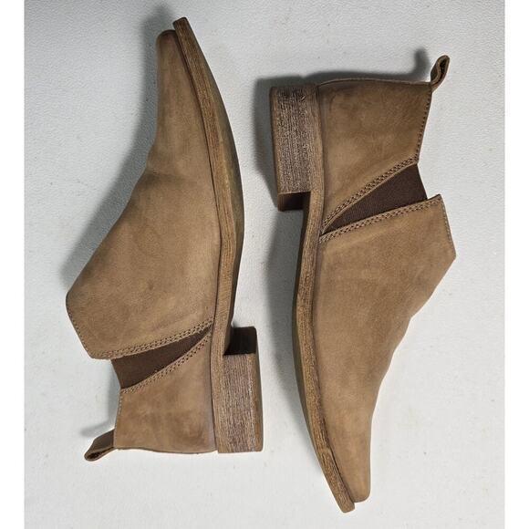 FREE PEOPLE Brixton Ankle Boot Washed Tan Leather Pull On Western Bootie Size 36 - Picture 4 of 9